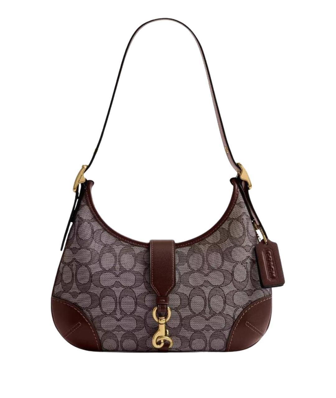 COACH Коричневая кожаная сумка через плечо, фото 1