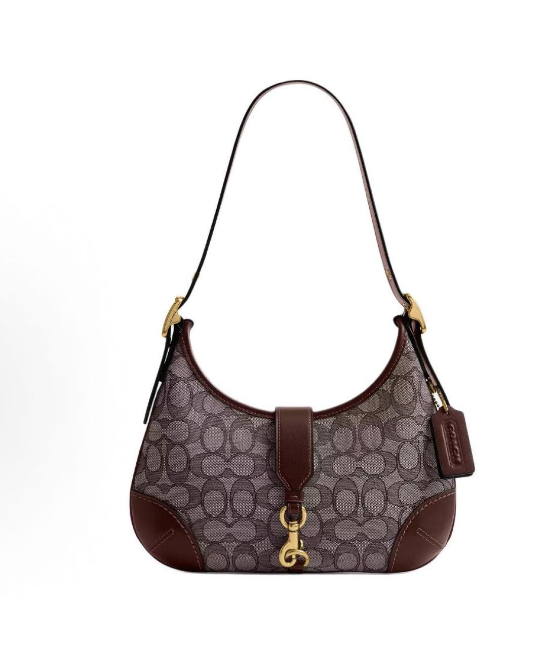 COACH Коричневая кожаная сумка через плечо, фото 7