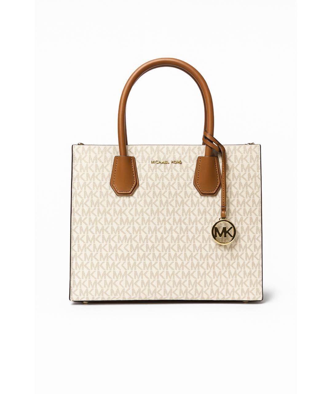 MICHAEL KORS Бежевая кожаная сумка через плечо, фото 9