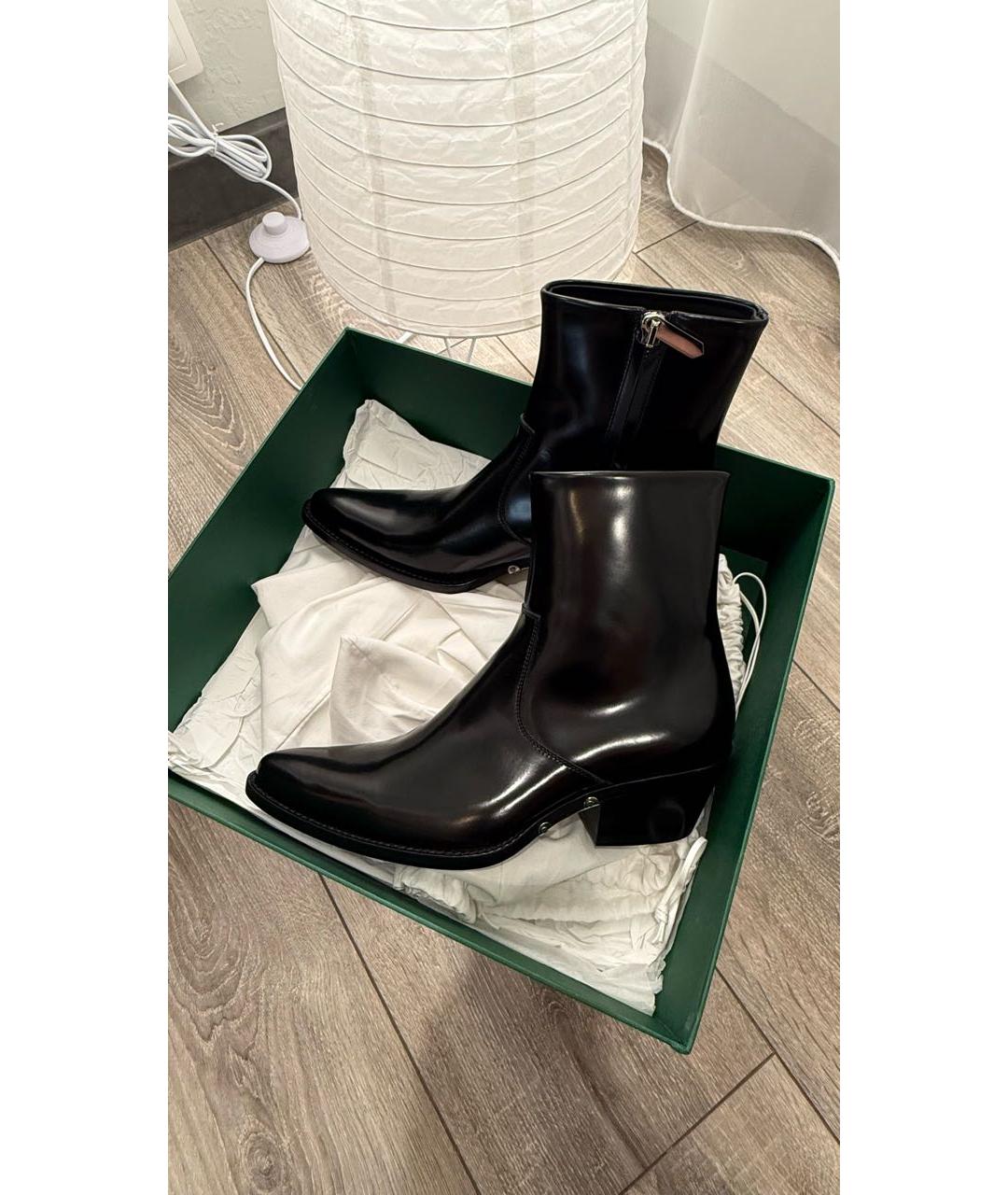 CALVIN KLEIN Черные кожаные высокие ботинки, фото 4