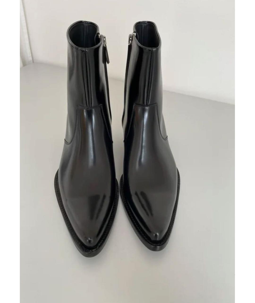 CALVIN KLEIN Черные кожаные высокие ботинки, фото 3