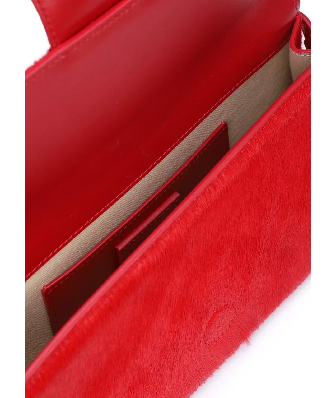 JACQUEMUS Красная кожаная сумка через плечо, фото 4