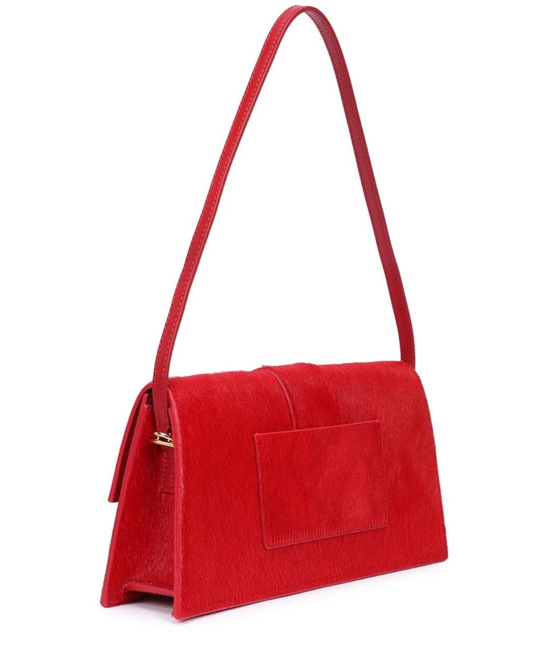 JACQUEMUS Красная кожаная сумка через плечо, фото 3
