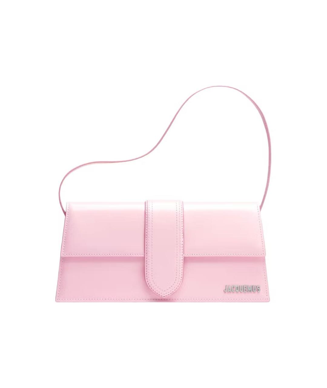 JACQUEMUS Розовая кожаная сумка через плечо, фото 4