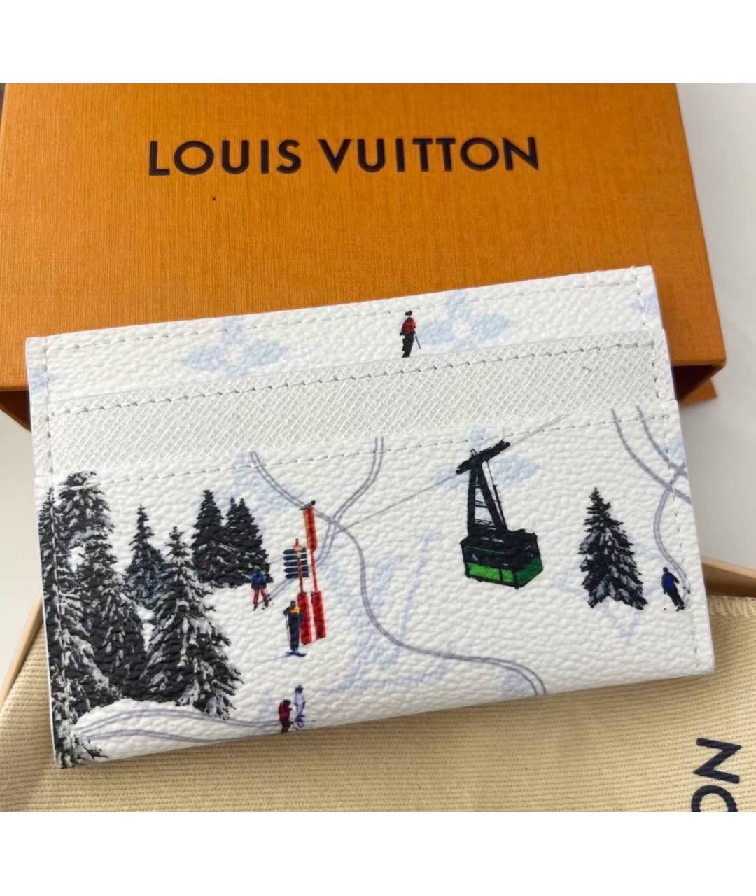 LOUIS VUITTON Белый кожаный кардхолдер, фото 3