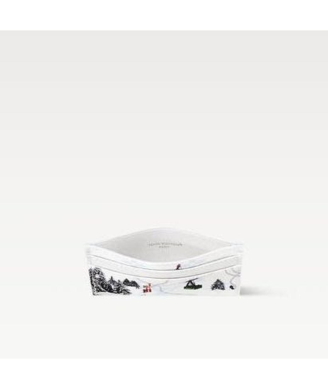 LOUIS VUITTON Белый кожаный кардхолдер, фото 2