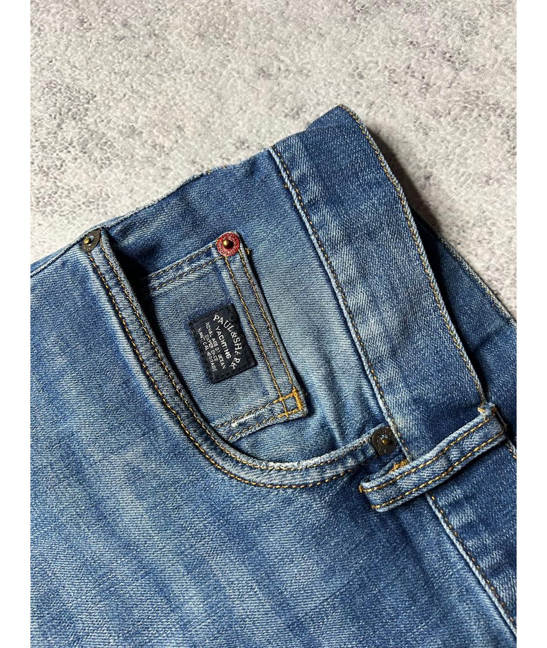 PAUL & SHARK Синие хлопко-эластановые джинсы скинни, фото 4