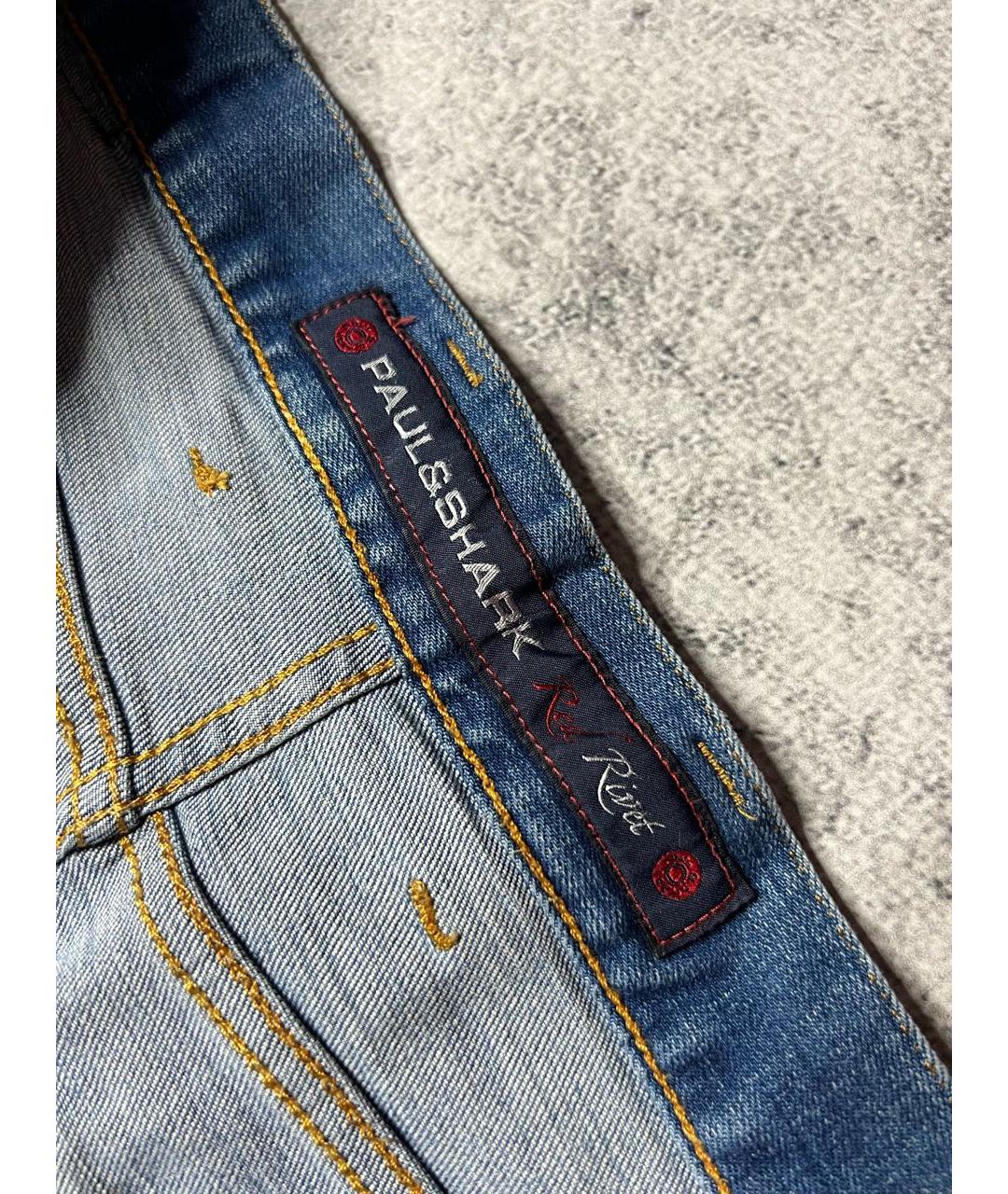 PAUL & SHARK Синие хлопко-эластановые джинсы скинни, фото 5