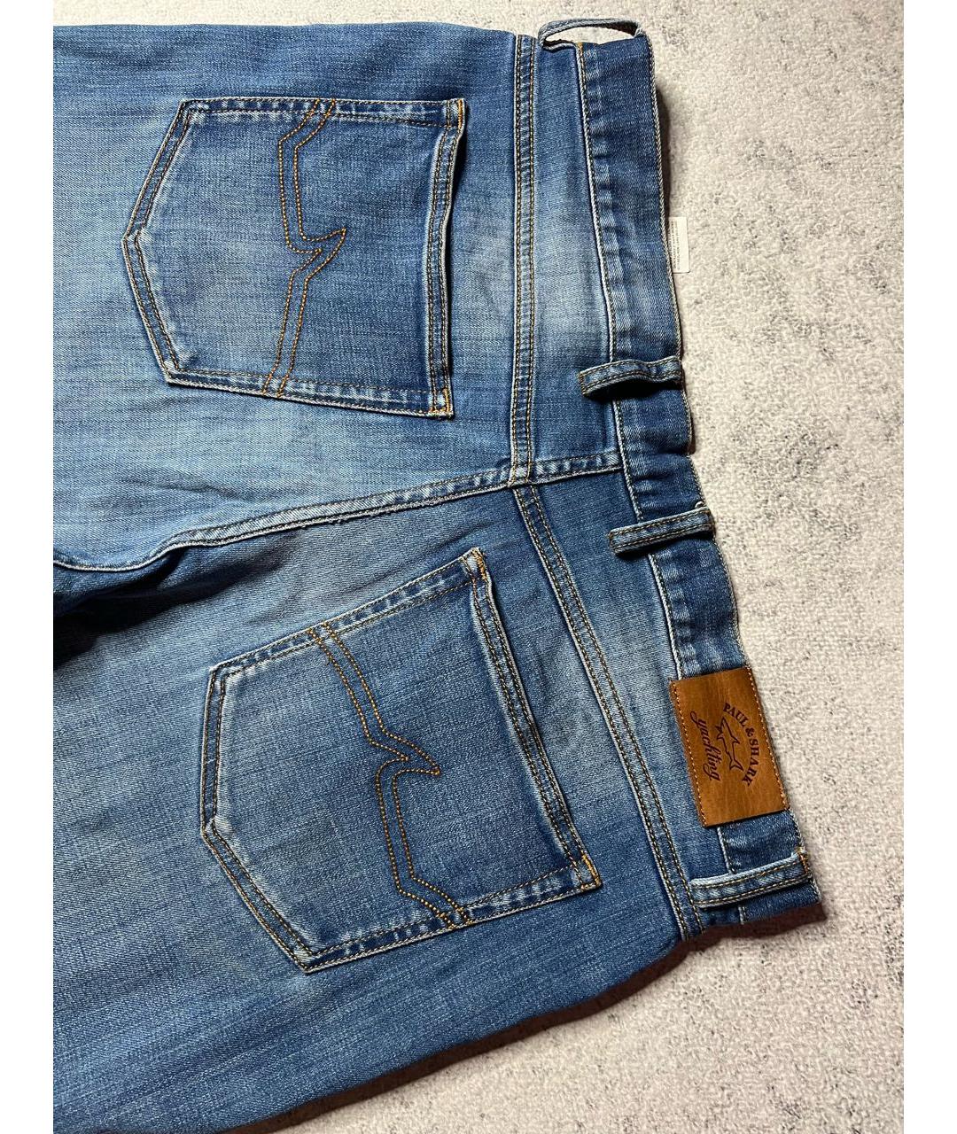 PAUL & SHARK Синие хлопко-эластановые джинсы скинни, фото 6