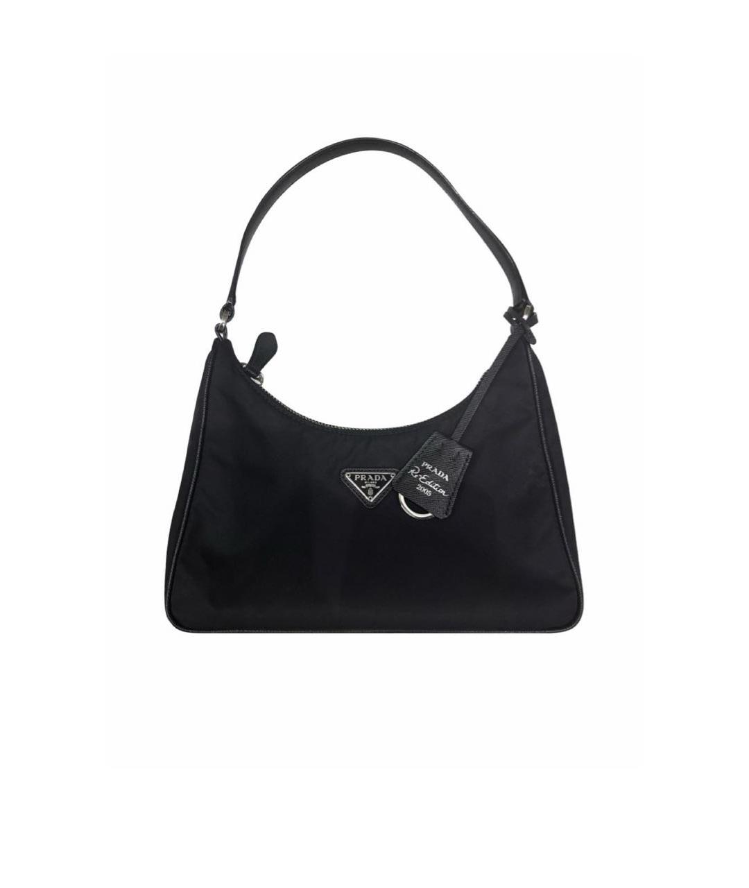 PRADA Черная тканевая сумка с короткими ручками, фото 7