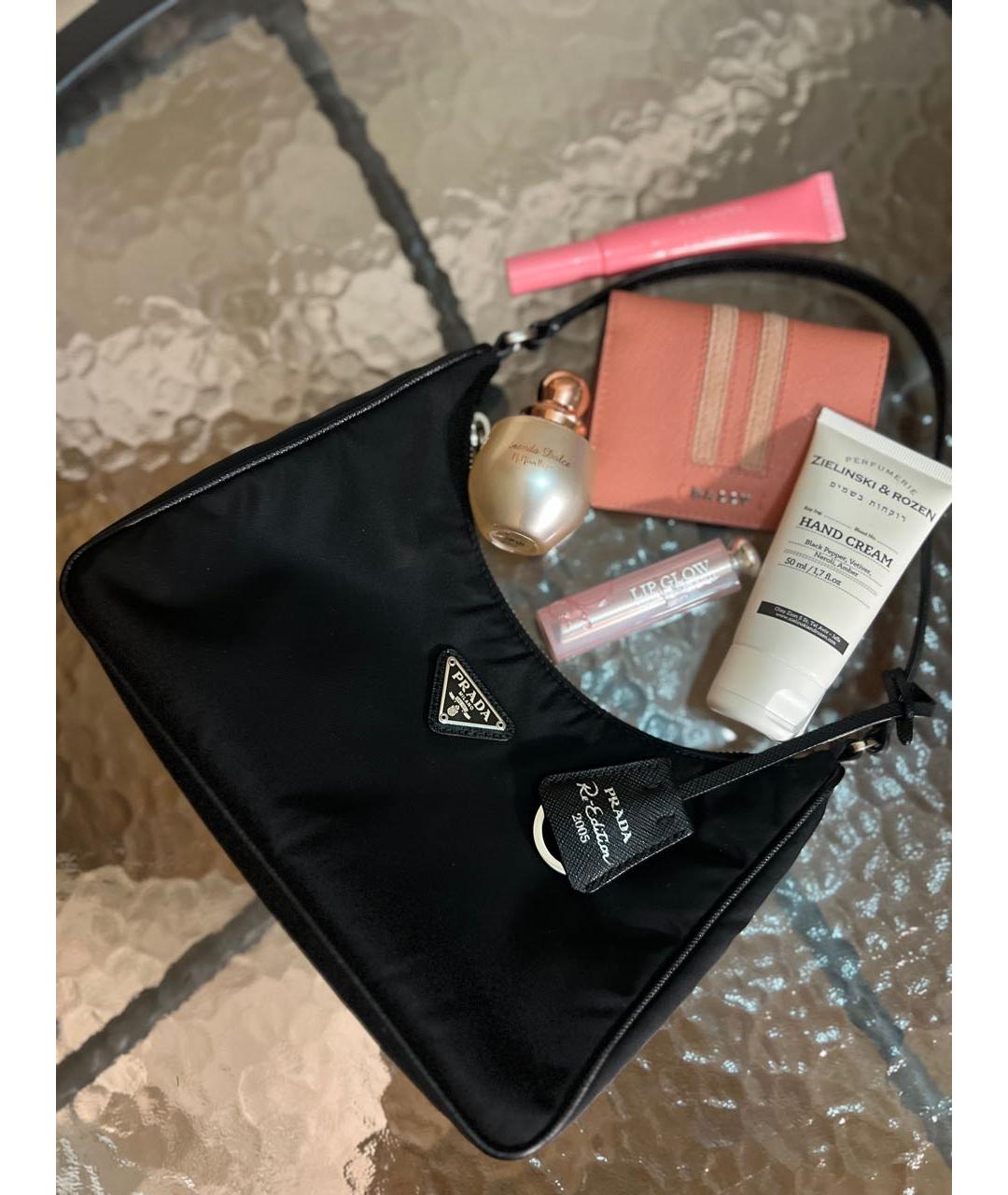 PRADA Черная тканевая сумка с короткими ручками, фото 5