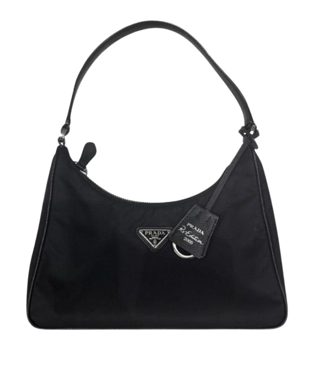 PRADA Черная тканевая сумка с короткими ручками, фото 1