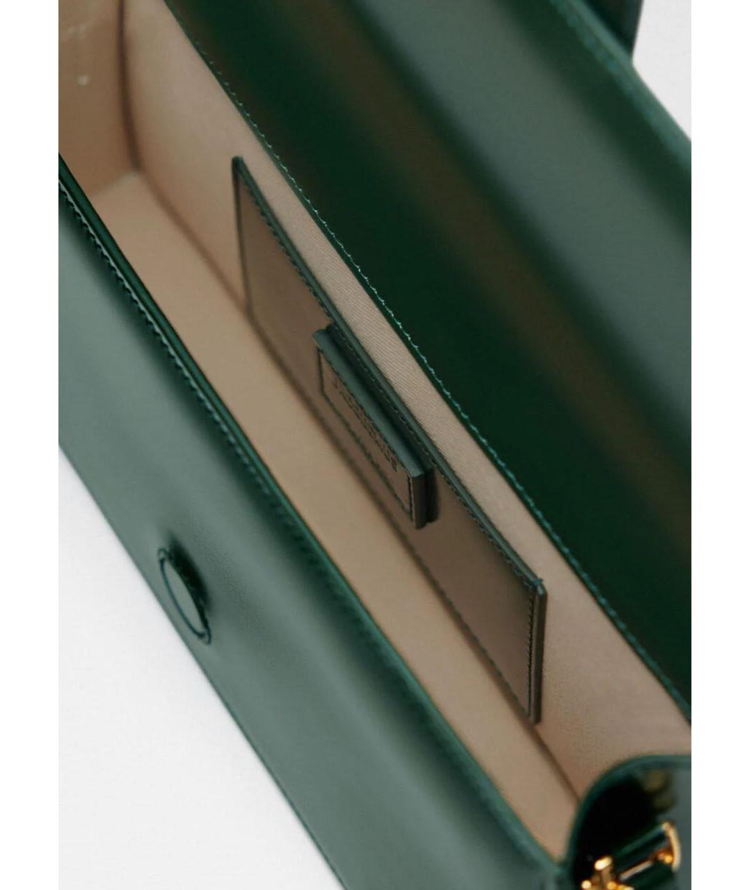 JACQUEMUS Зеленая кожаная сумка через плечо, фото 5