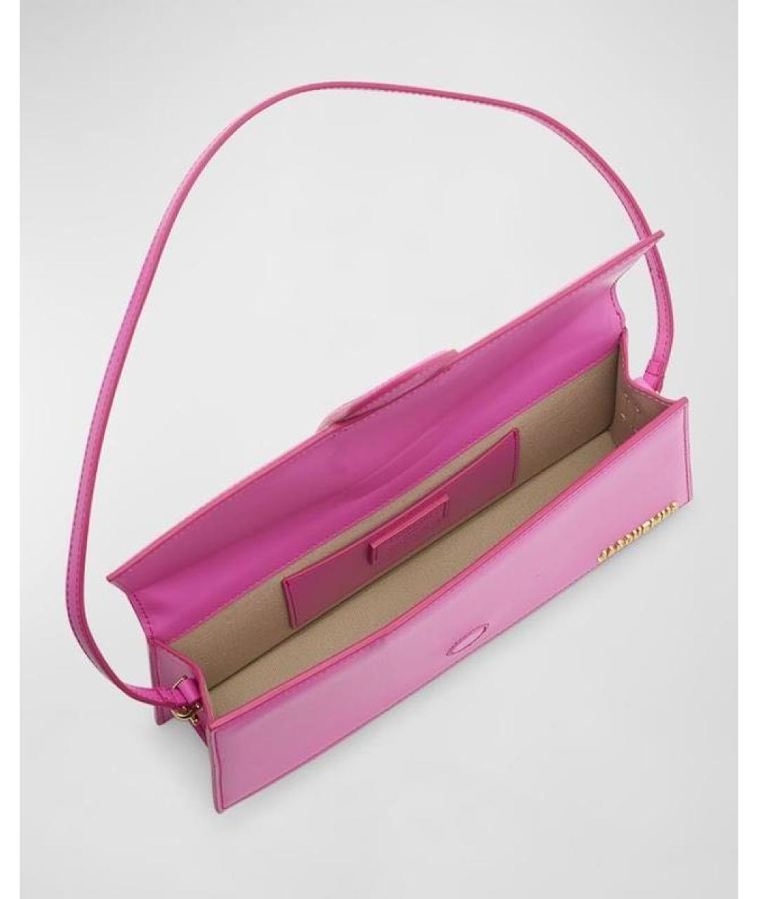 JACQUEMUS Розовая кожаная сумка через плечо, фото 5