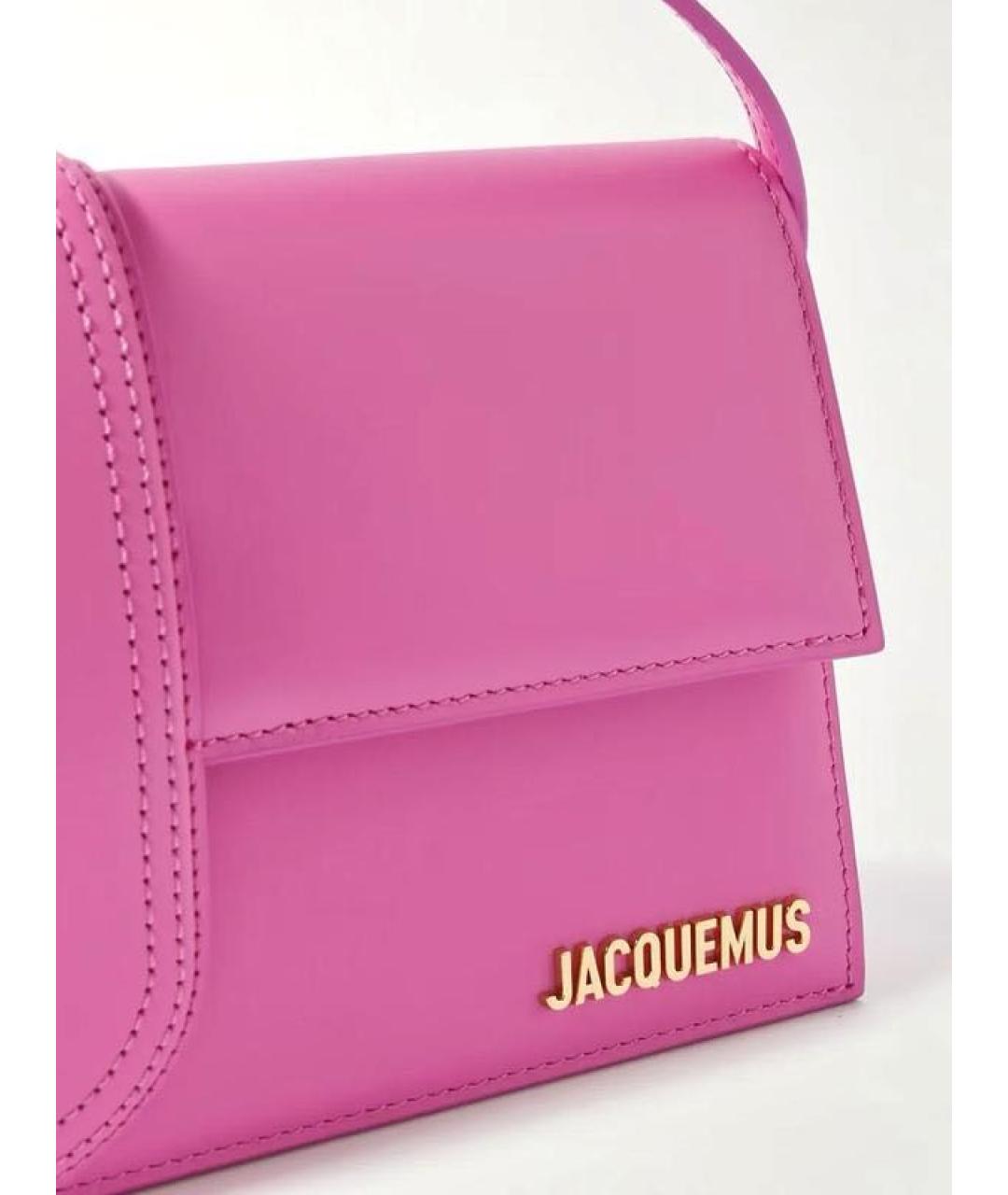 JACQUEMUS Розовая кожаная сумка через плечо, фото 6