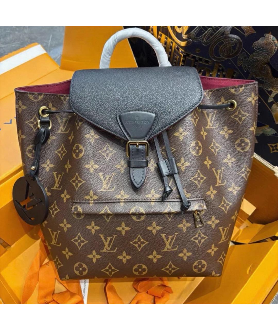 LOUIS VUITTON Коричневый кожаный рюкзак, фото 6