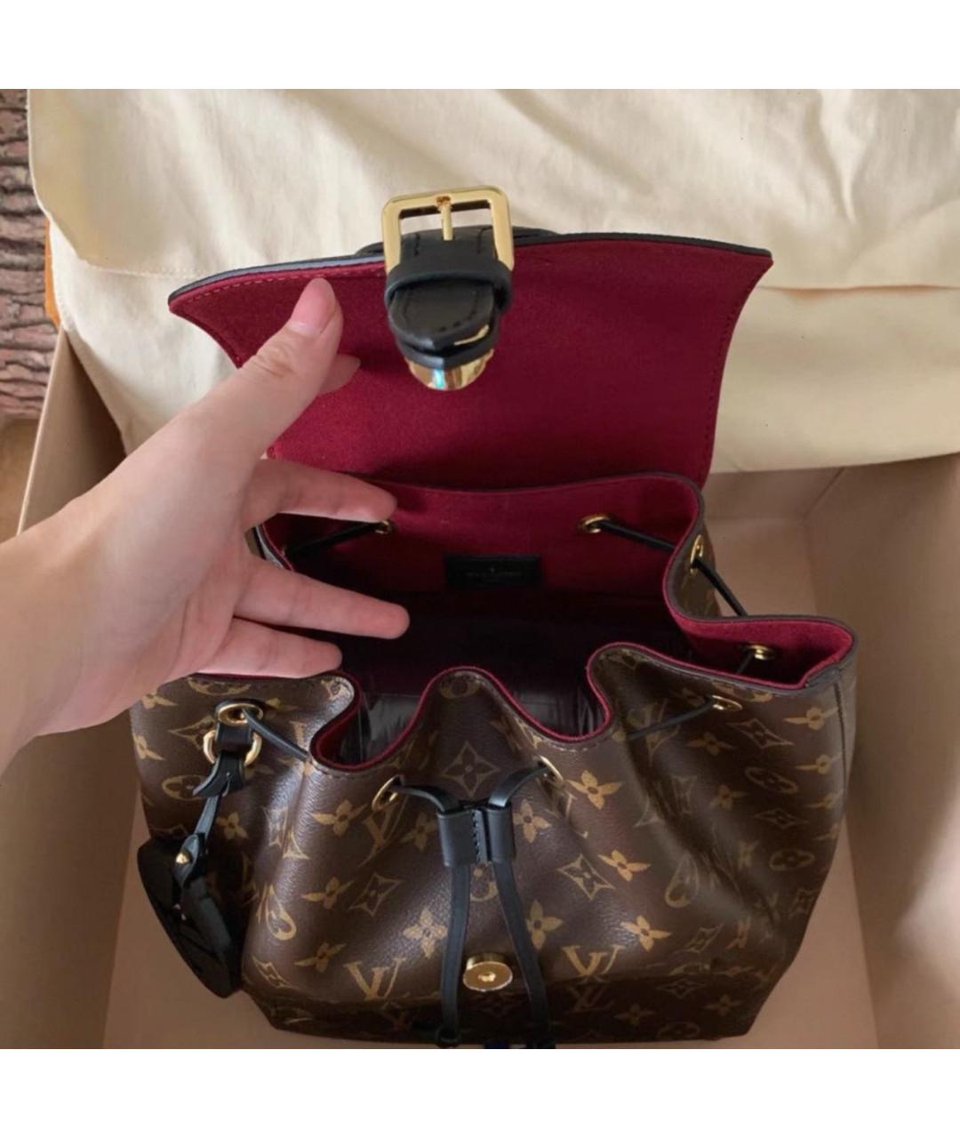 LOUIS VUITTON Коричневый кожаный рюкзак, фото 4