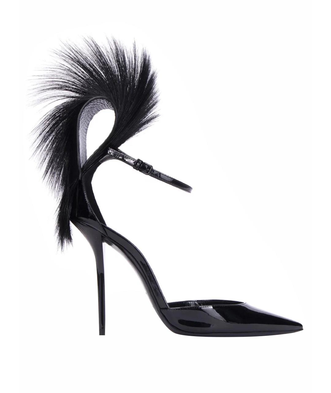 SAINT LAURENT Черные туфли из лакированной кожи, фото 1