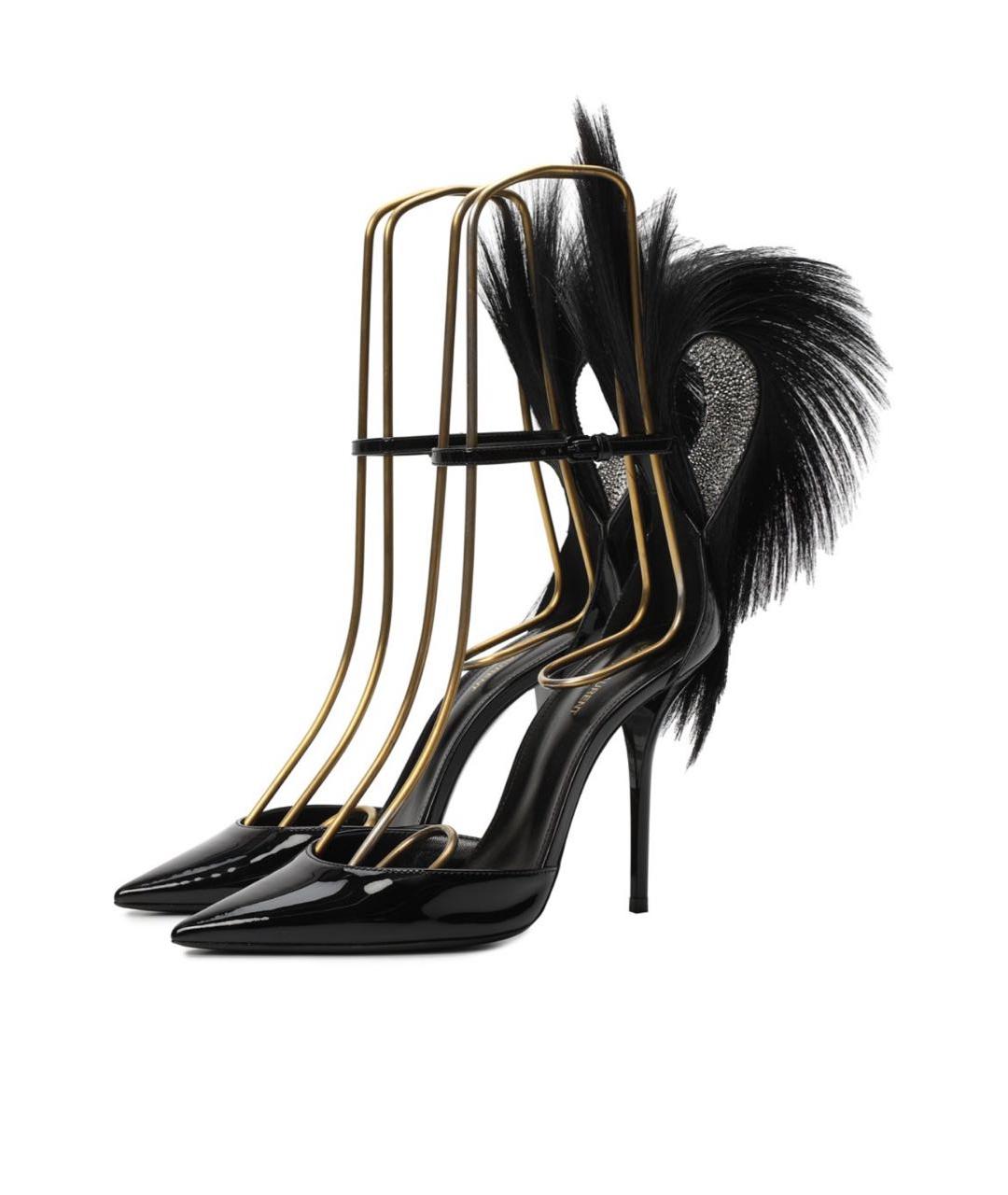 SAINT LAURENT Черные туфли из лакированной кожи, фото 2