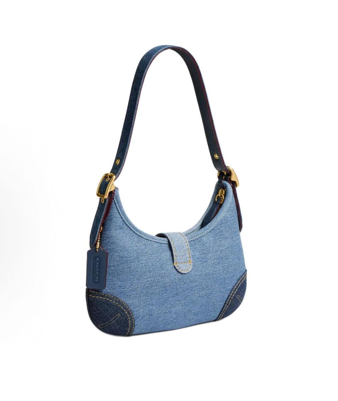 COACH Синяя деним сумка через плечо, фото 2