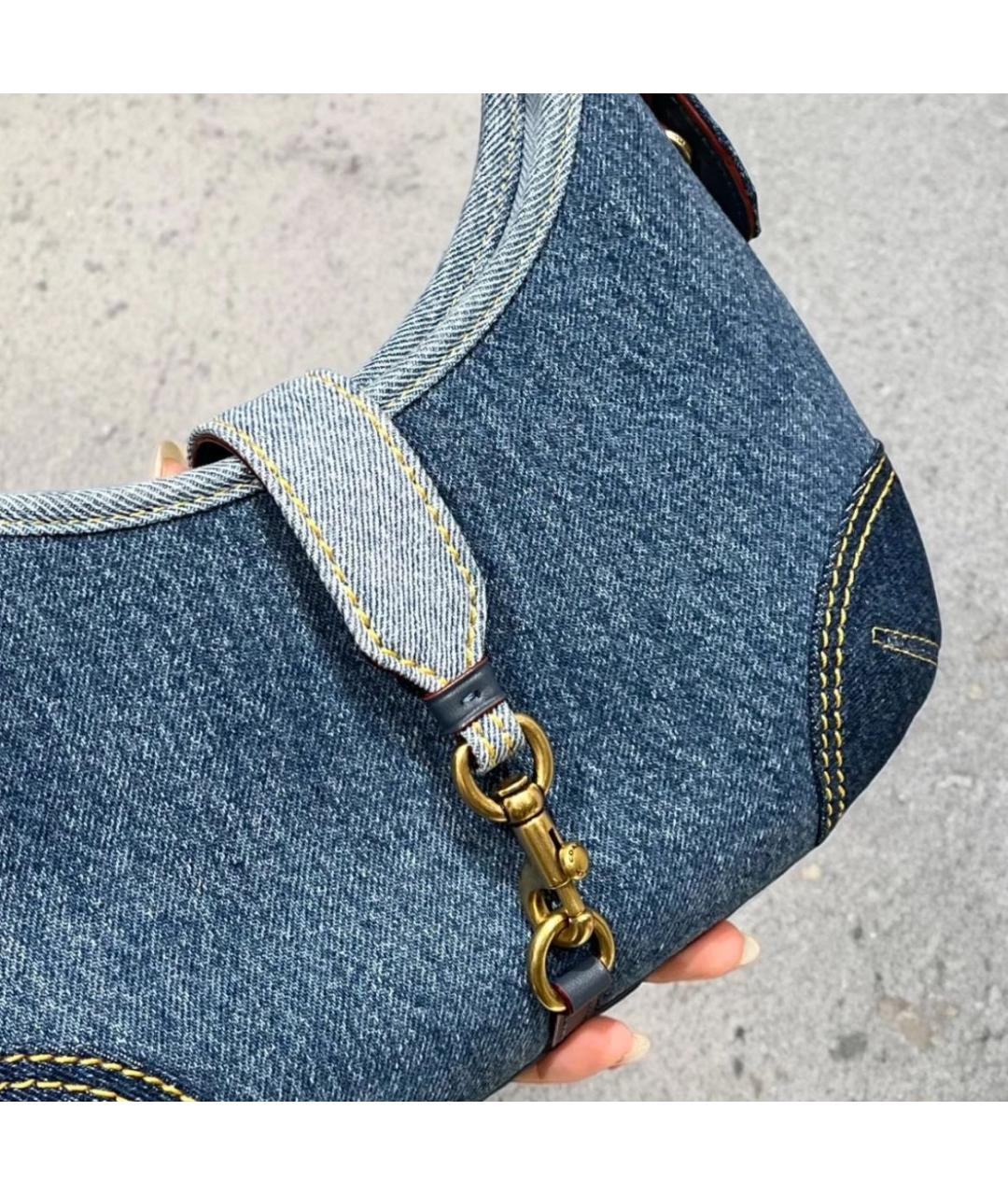 COACH Синяя деним сумка через плечо, фото 7