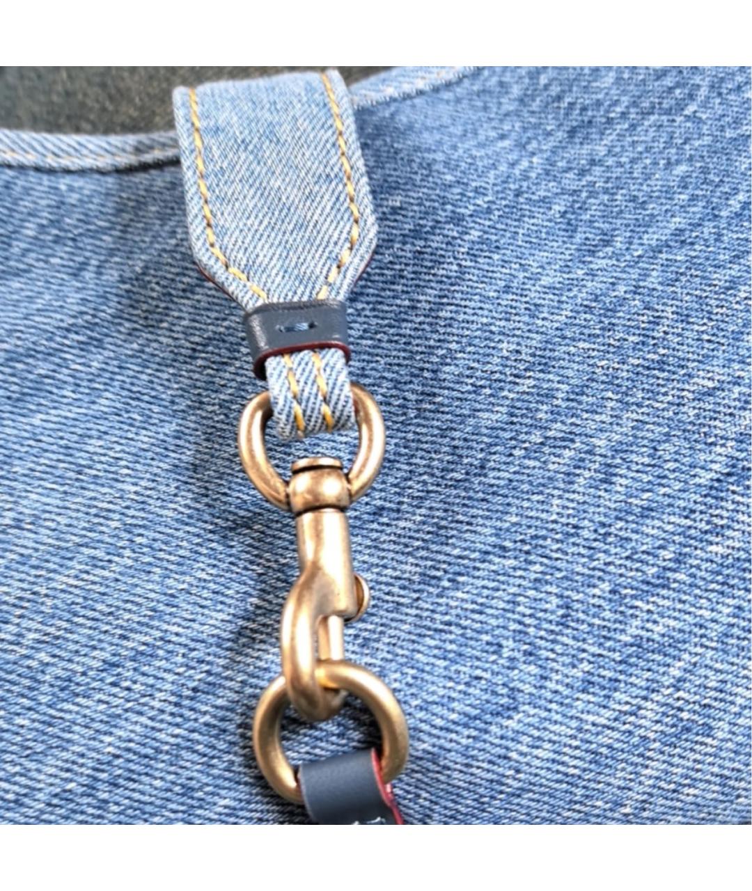 COACH Синяя деним сумка через плечо, фото 6