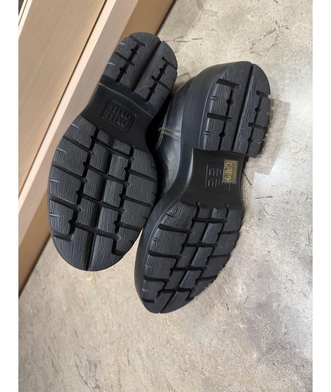 MIU MIU Черные кожаные полусапоги, фото 4