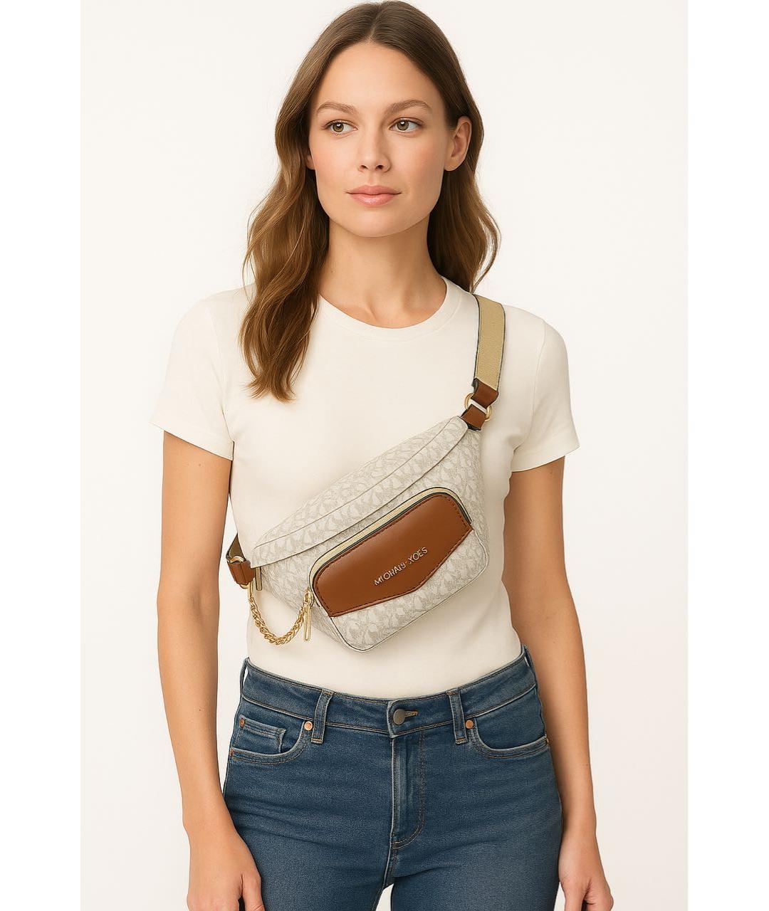 3.1 PHILLIP LIM Бежевая кожаная поясная сумка, фото 2