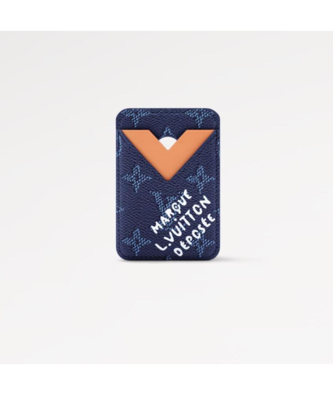 LOUIS VUITTON Темно-синий кожаный кардхолдер, фото 5