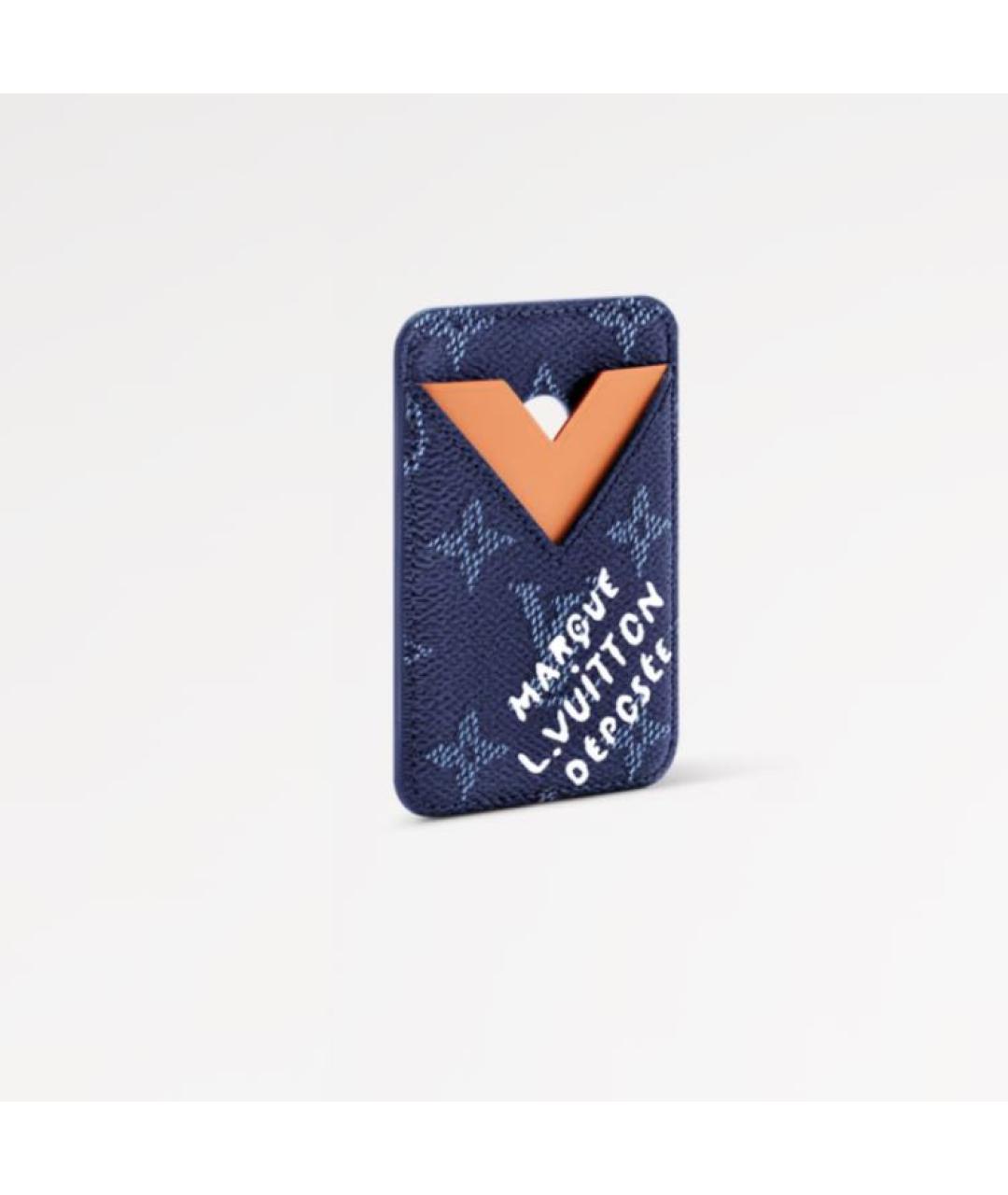 LOUIS VUITTON Темно-синий кожаный кардхолдер, фото 3