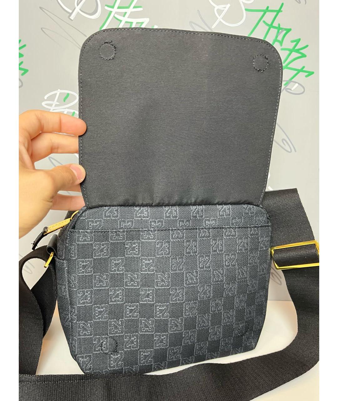 JORDAN Черная хлопковая сумка на плечо, фото 3