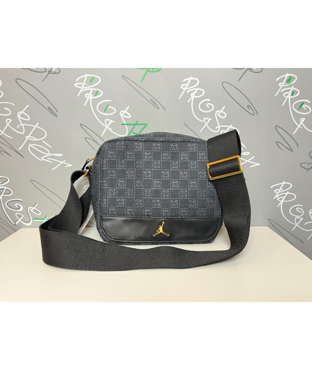 JORDAN Черная хлопковая сумка на плечо, фото 7