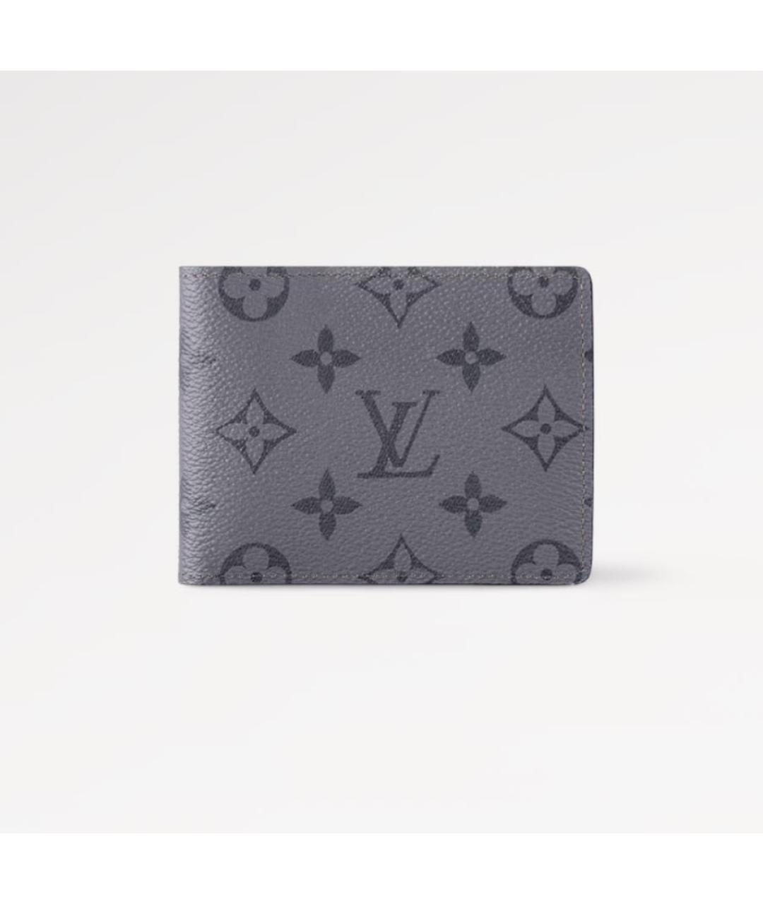 LOUIS VUITTON Серый кожаный кошелек, фото 5