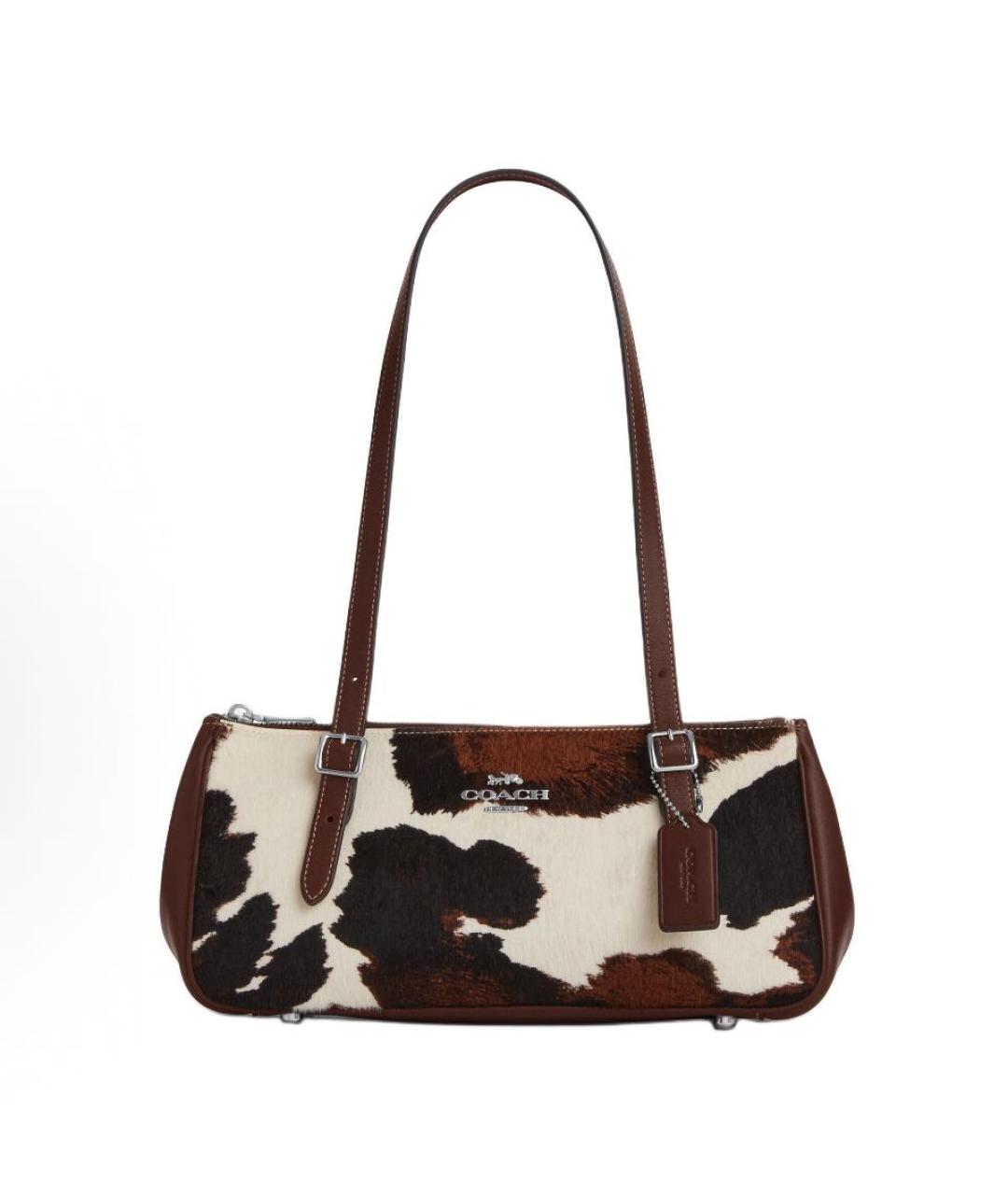 COACH Коричневая кожаная сумка через плечо, фото 8