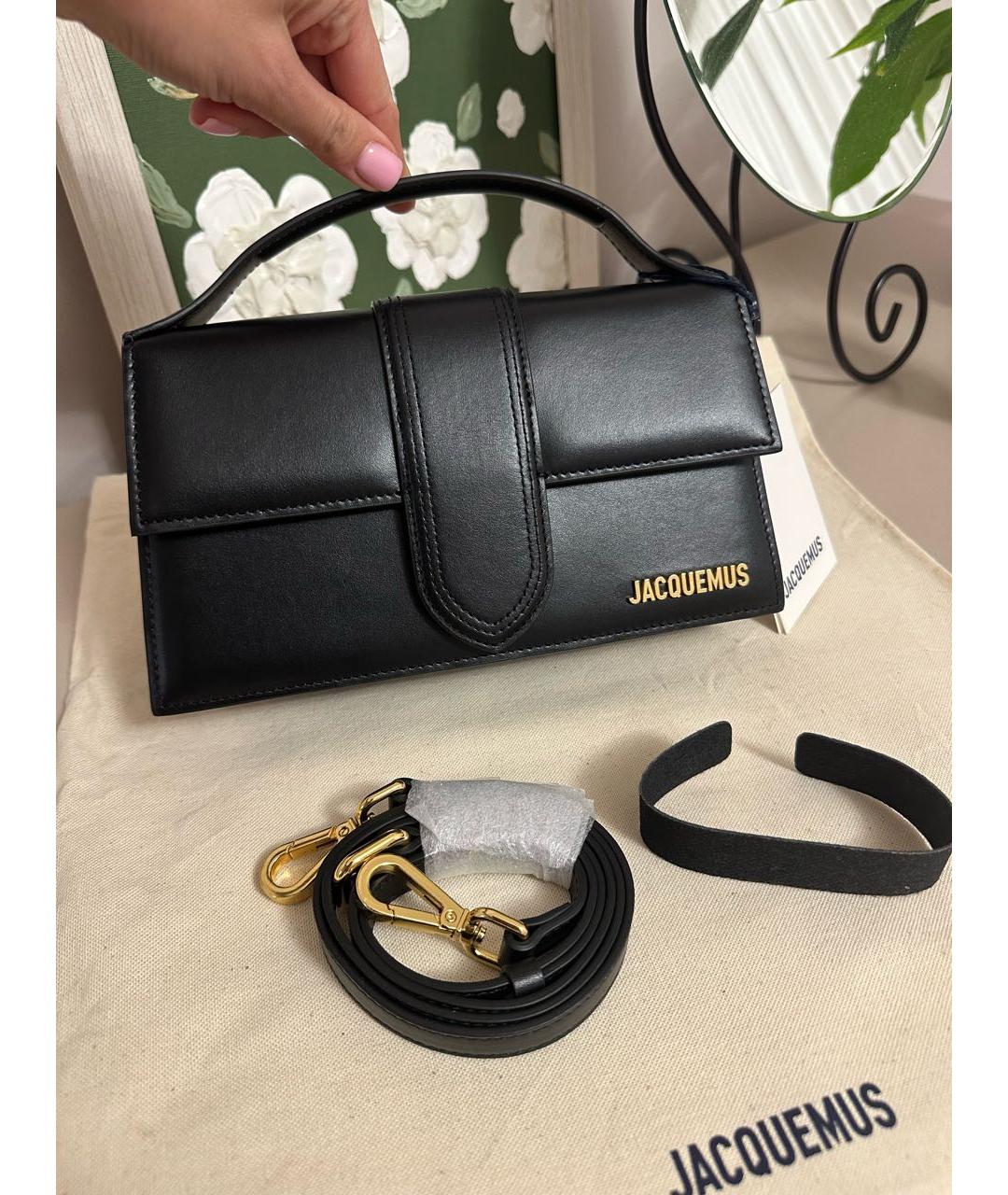 JACQUEMUS Черная кожаная сумка через плечо, фото 7