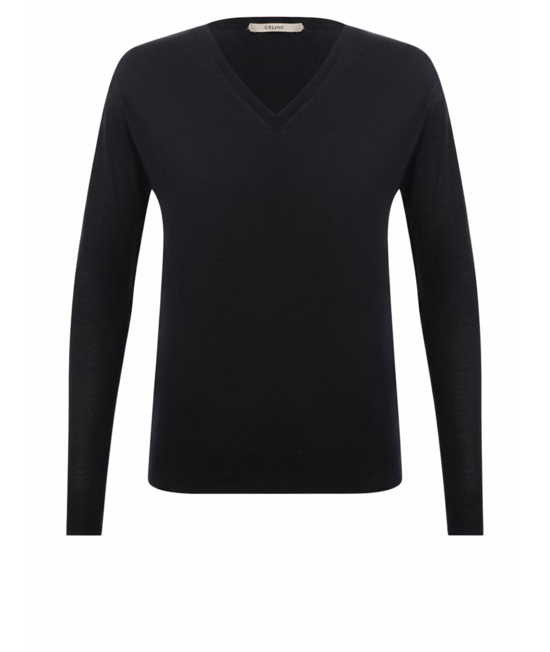 CELINE Темно-синий кашемировый джемпер / свитер, фото 1