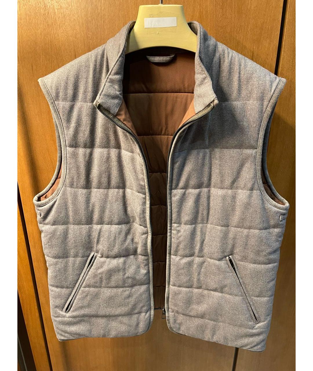 LORO PIANA Серый кашемировый жилет, фото 3