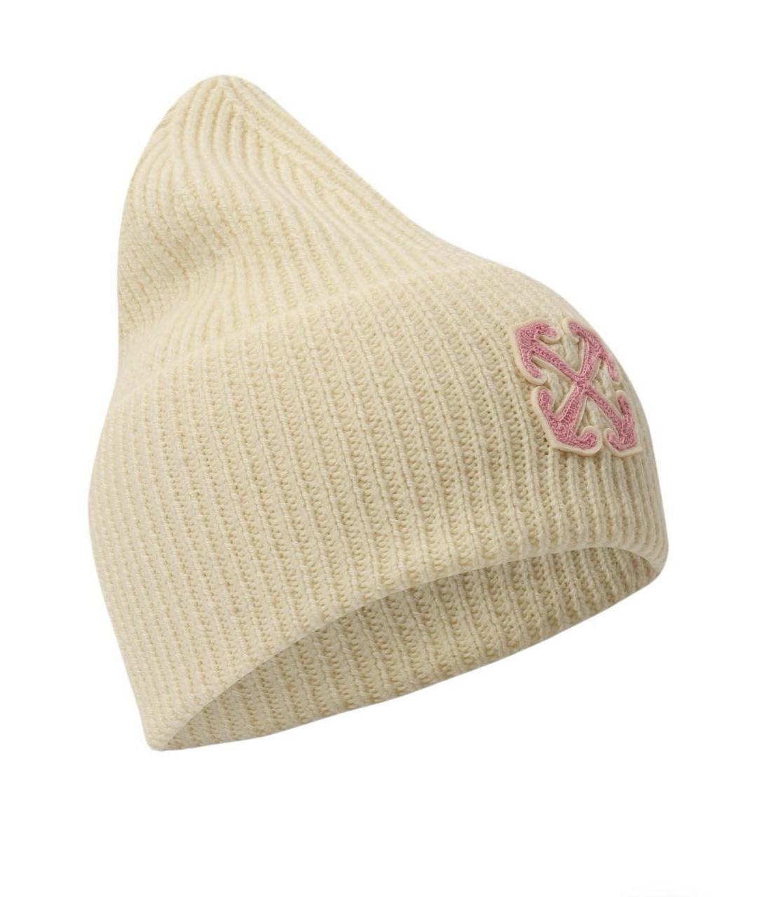 OFF-WHITE Бежевая шерстяная шапка, фото 4