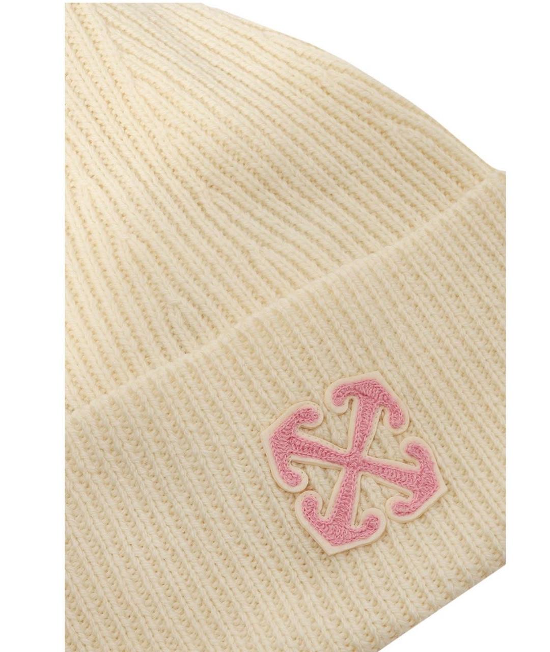 OFF-WHITE Бежевая шерстяная шапка, фото 3