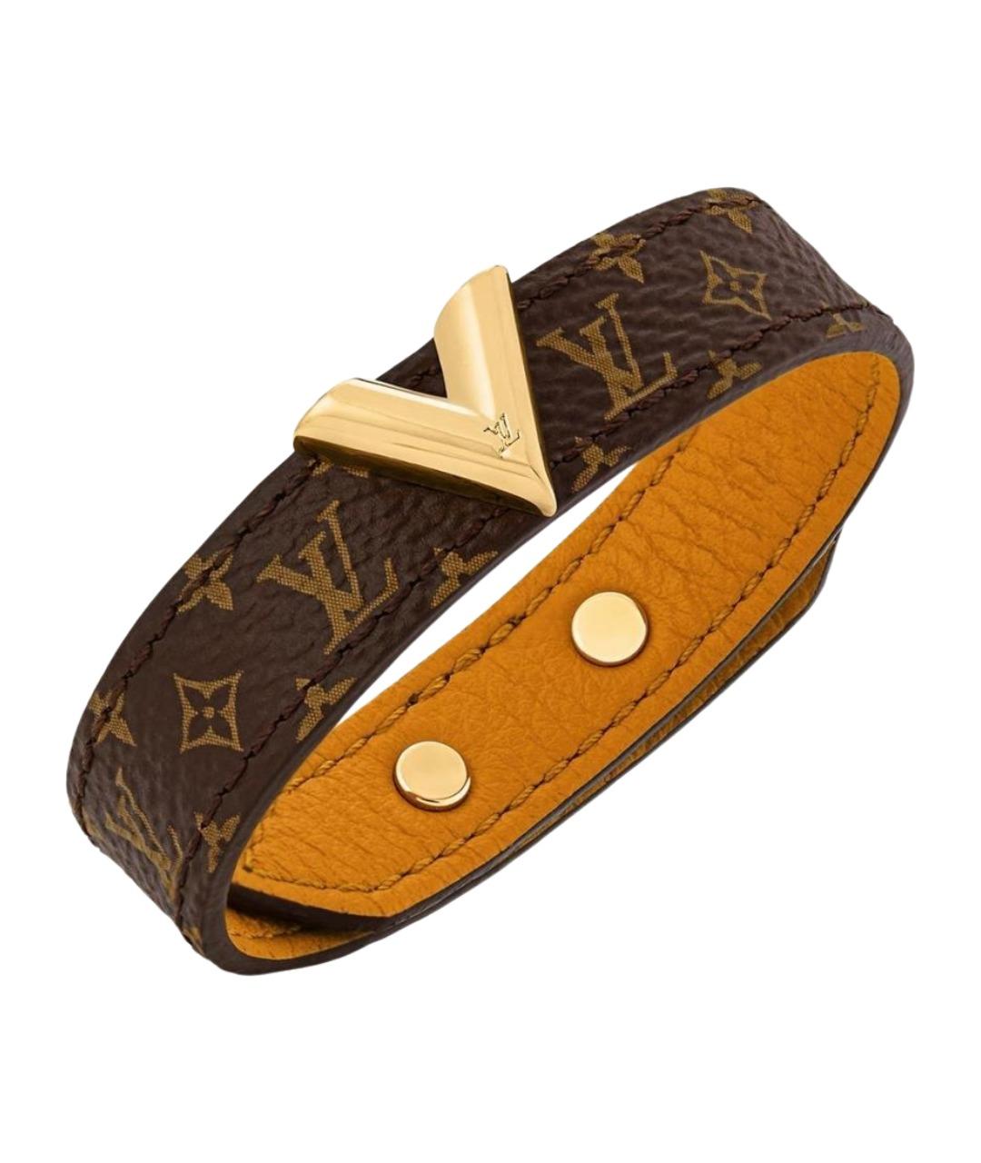 LOUIS VUITTON Коричневый кожаный браслет, фото 1