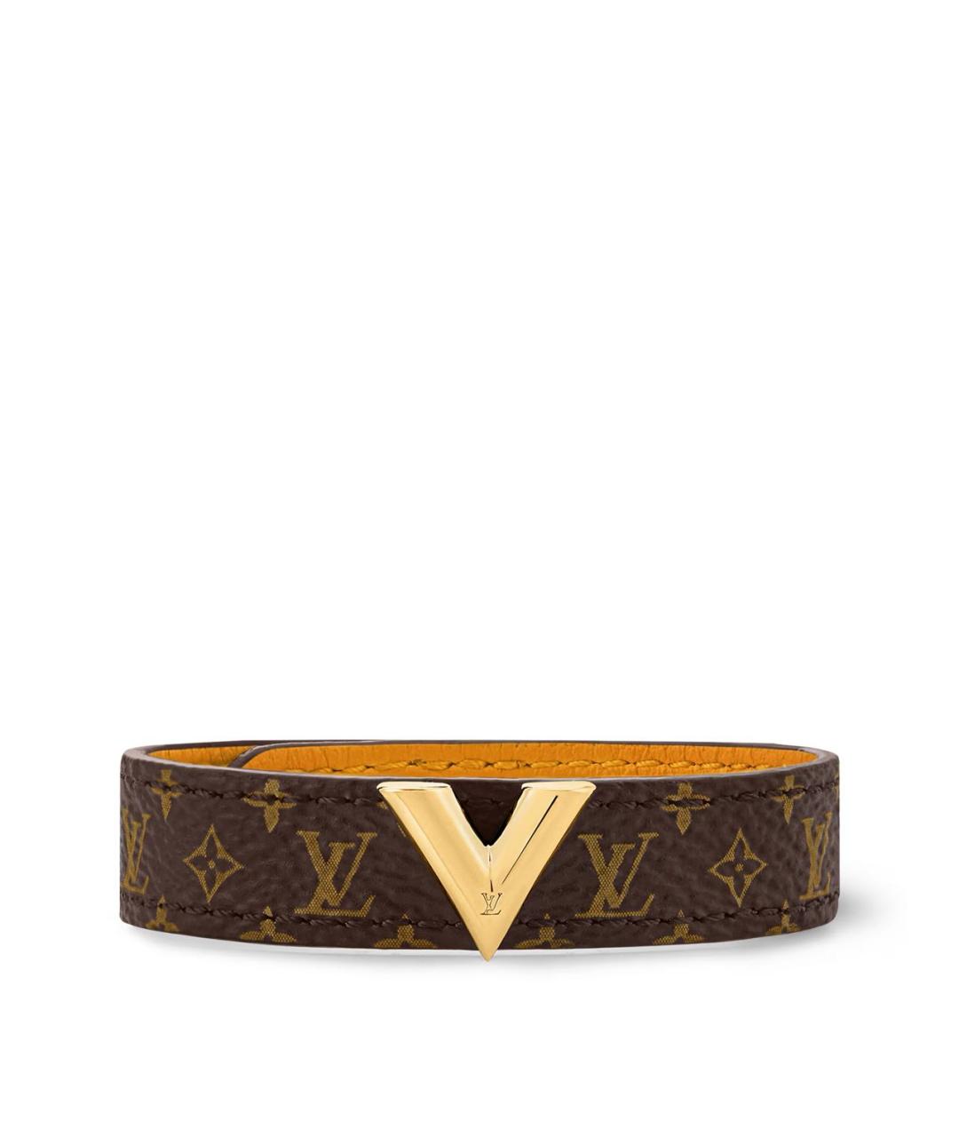 LOUIS VUITTON Коричневый кожаный браслет, фото 3