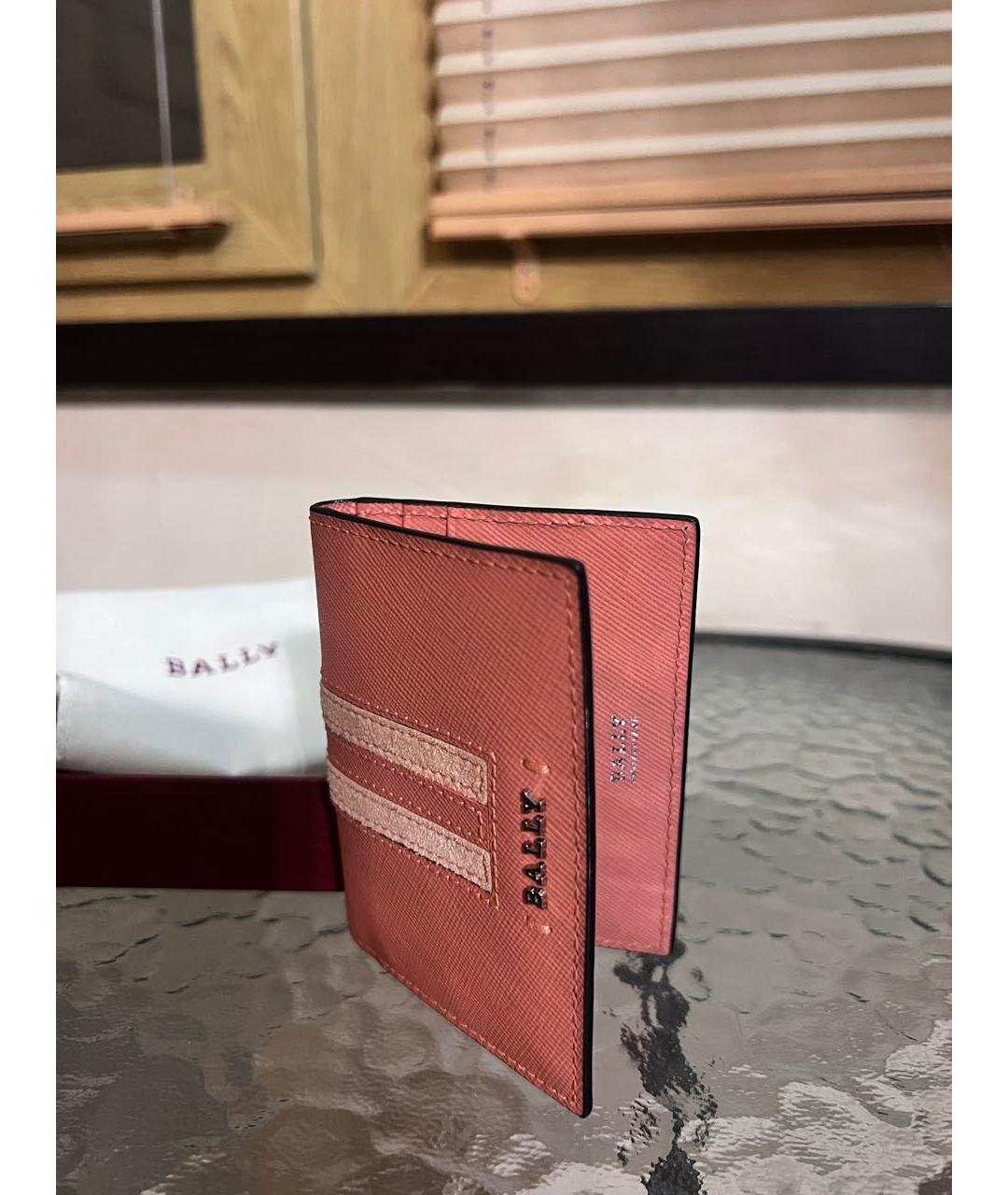 BALLY Розовый кожаный кардхолдер, фото 2