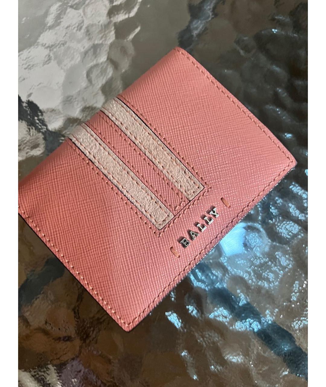 BALLY Розовый кожаный кардхолдер, фото 6
