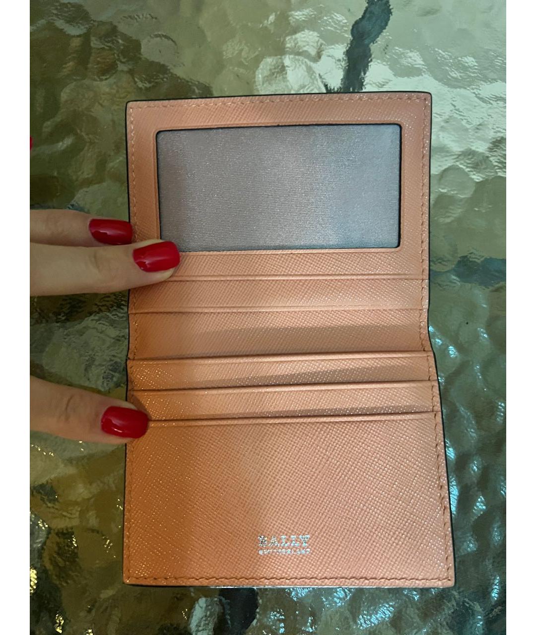 BALLY Розовый кожаный кардхолдер, фото 4