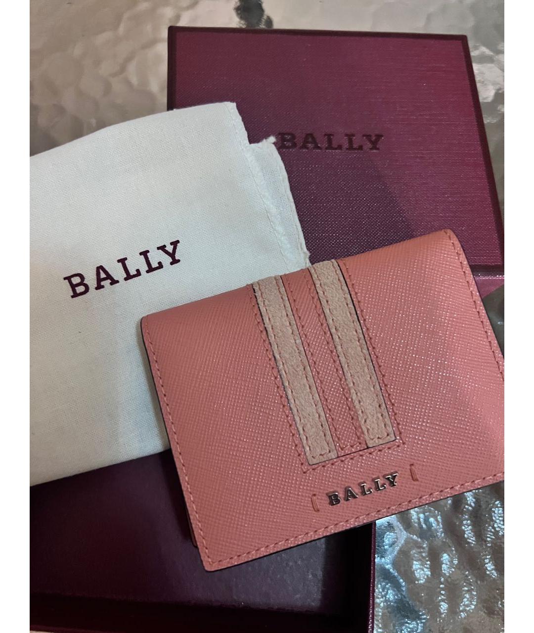 BALLY Розовый кожаный кардхолдер, фото 5
