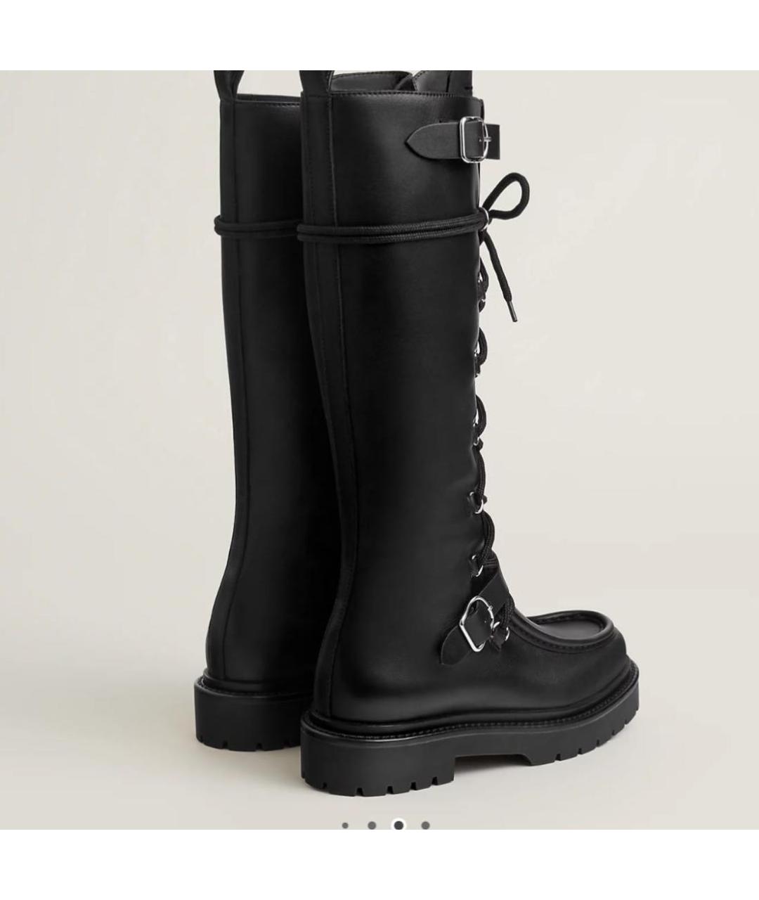 HERMES Черные кожаные сапоги, фото 4