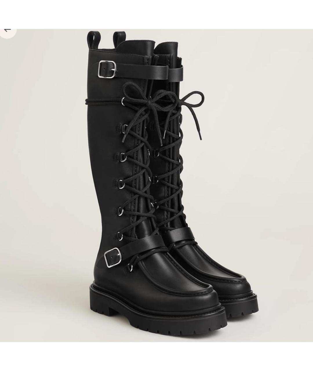 HERMES Черные кожаные сапоги, фото 2