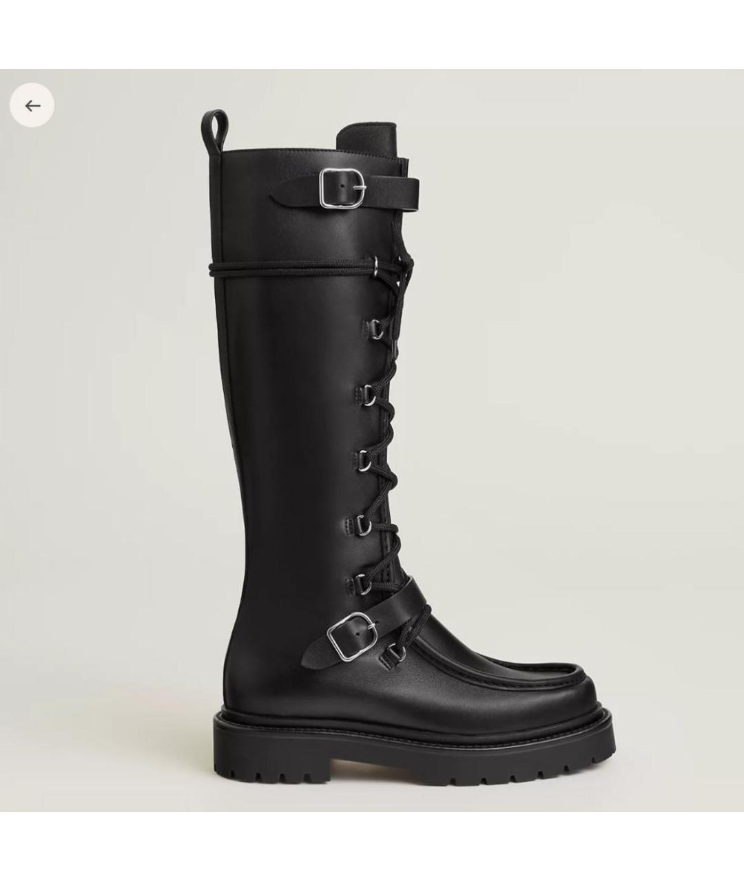 HERMES Черные кожаные сапоги, фото 5