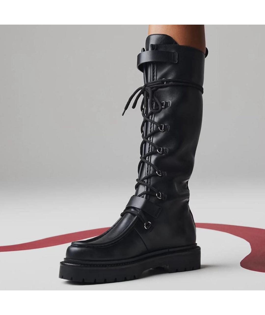 HERMES Черные кожаные сапоги, фото 3