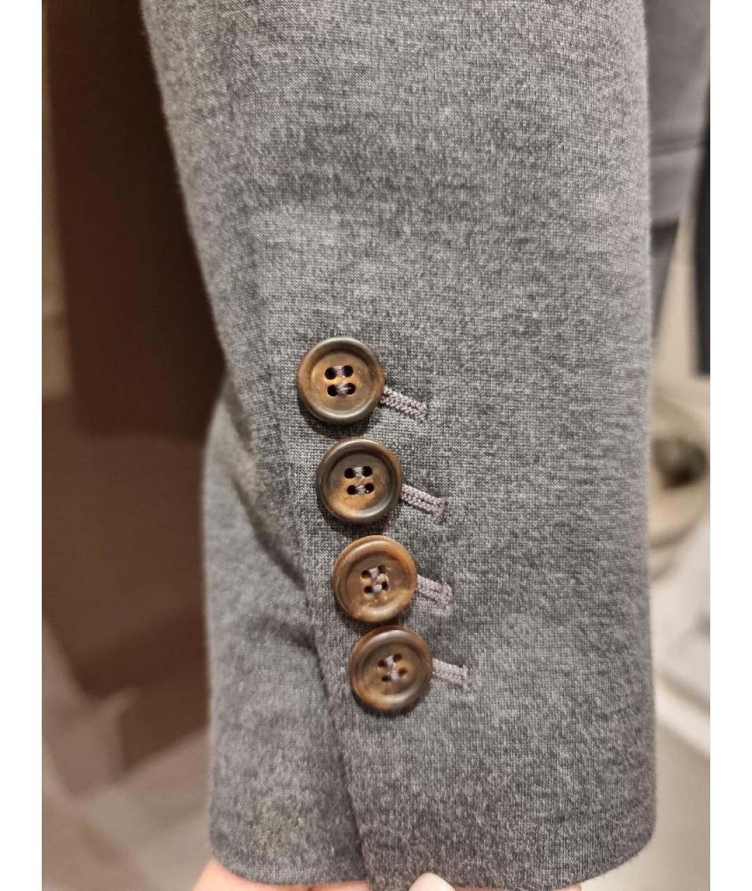 BRUNELLO CUCINELLI Серый хлопковый жакет/пиджак, фото 8
